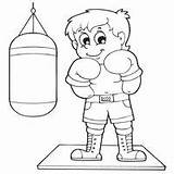 Coloring Gym Boxing Pages Boy Surfnetkids Sports Popular sketch template
