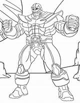 Thanos Coloring Muscles Pages Printable Categories Marvel sketch template