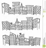 Cityscape Sketch Coloring Doodles Scape Colorear References Vector Cities Edificios sketch template
