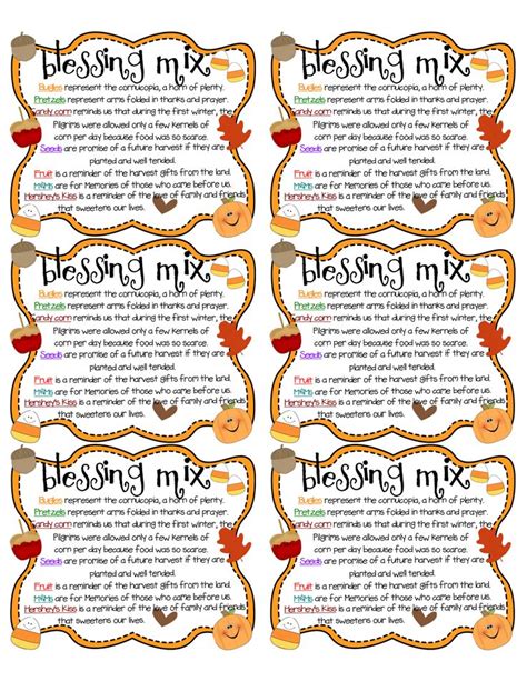 printable blessing mix printable tags