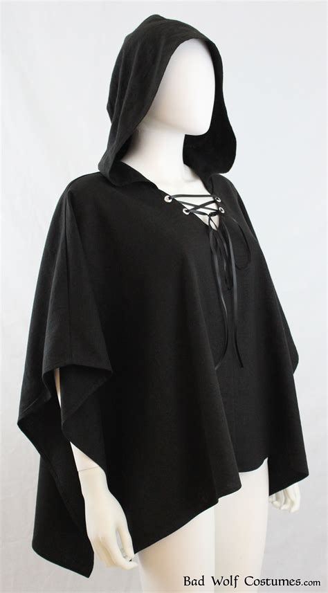 hooded cloak color options linen cape poncho fantasy elven medieval goth elegant