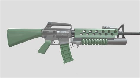 M 16 With M203 Grenade Launcher Download Free 3d Model By Jesamabin