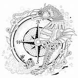 Compass Nautical Drawing Getdrawings sketch template