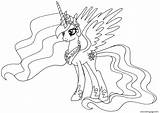 Pony Coloring Celestia Little Princess Pages Printable Print sketch template