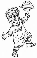 Coloring Pages Nba Heat Mascot Miami Lebron James Cartoon Drawing Coloring4free Print Colouring Children Simple Getdrawings Size sketch template