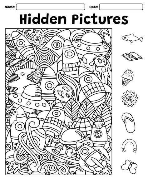 engaging hidden pictures worksheets  fun learning activities