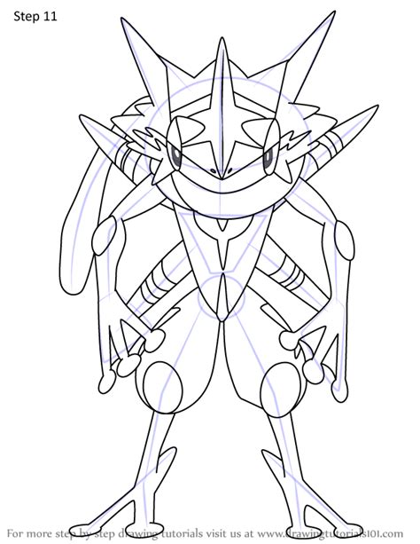 mega greninja coloring page