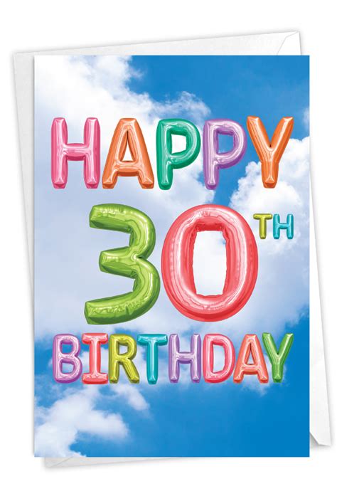 inflated messages 30 stylish milestone birthday paper card