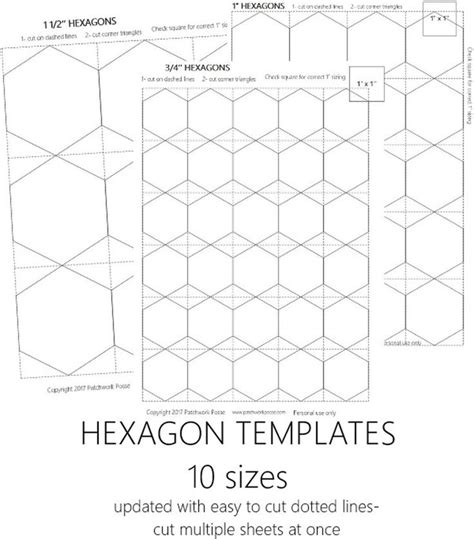 hexagon printable easy cut  gefilte quilt hexagonal