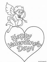 Valentine Coloring Cupid Pages Printable sketch template