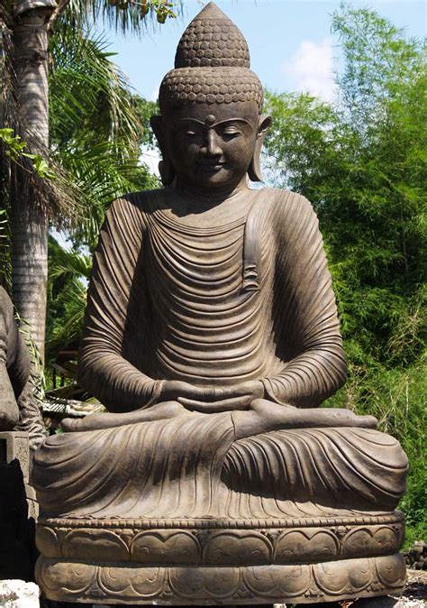 custom stone enormous meditating garden buddha statue  full lotus