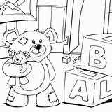 Teddy Bear Colouring Nursery Cute Coloring Pages Printable Print Seipp Drawn Dave Gif sketch template
