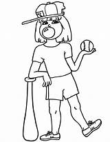 Coloring Baseball Pages Player Softball Printable Kids Girl Playing Print Girls Printactivities Clipart Printables Library Popular Bubble Blowing Appear Printed sketch template