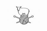 Sheep Needles Yarn Emblem Tangle Tailor sketch template