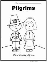 Pilgrim Pilgrims Coloring Indians Madebyteachers sketch template