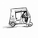 Rickshaw Dibujado Indio sketch template