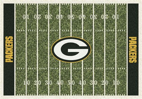 green bay packers nfl football home field logo area rug