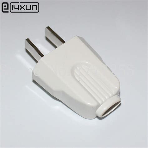 10pcs 10a 250v Flat 2pin Ac Power Plug Male Electrical Plugs For