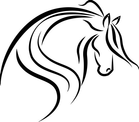 horse head  drawing clipart