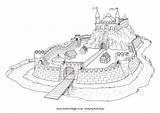 Castle Bailey Motte Colouring Pages Knight Drawbridge Print Village Activityvillage Castles Coloring Knights sketch template