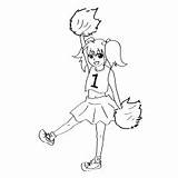 Coloring Pages Pom Beautiful Cheerleading Getdrawings sketch template