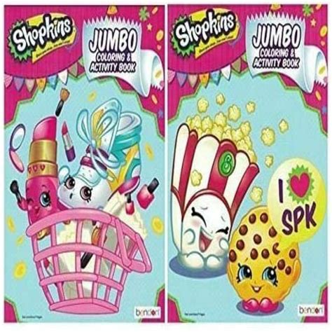 shopkins jumbo coloring  activity book set    pages