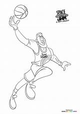 Lebron Dunking Tune Looney Tunes Lebron1 sketch template