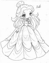 Coloring Pages Chibi Princess Anime Sketch Cute Print Belle Printable Disney Galaxy Easy Milky Way Yampuff Girls Beauty Beast Preschool sketch template