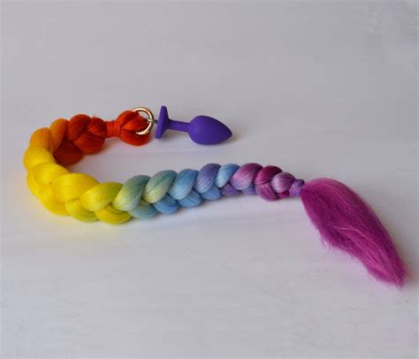 rainbow unicorn tail butt plug beginer anal plag silikone sex etsy