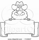 Miner Banner Prospector Cartoon Clipart Parchment Chubby Over Coloring Cory Thoman Vector Outlined Royalty sketch template