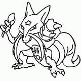 Kadabra Coloring Alakazam Abra Pokemons sketch template