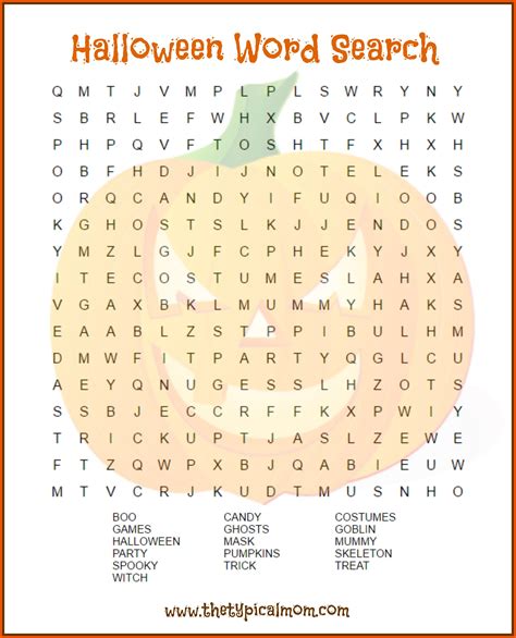 halloween word search printable pages halloween word search