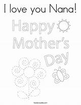 Coloring Godmother Nana Pages Happy Mothers Mother Template Print Twistynoodle sketch template