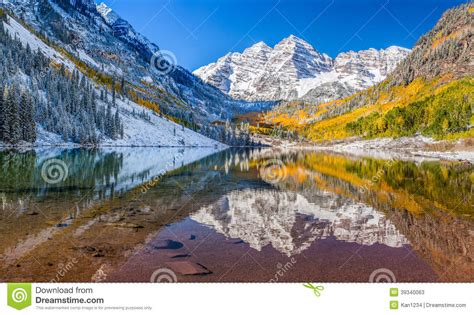 maroon bells national park  falls aspen  stock image image  rocky clear