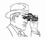 Binoculars Clipart Fernglas Mit Mann Through Looking Man Vintage Clipground Stock Publicdomainpictures sketch template