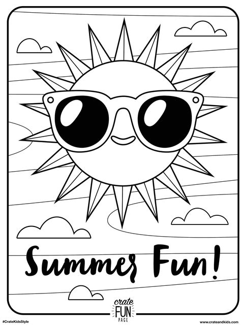 summer fun printable coloring pages