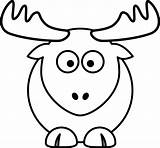 Elk Clip Clipart Reindeer Cliparts Line Xmas sketch template