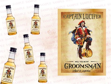 printed mini captain morgan spiced label spriced rum captain etsy espana