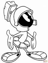 Marvin Martian Tunes Looney Colorear Marsmensch Spaceship Marciano Zeichnen Attack sketch template