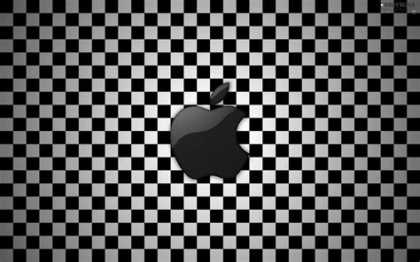 grayscale red checkerboard apple logo