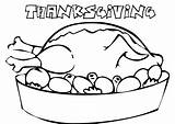 Coloring Meal Designlooter Thanksgiving Pages Food sketch template