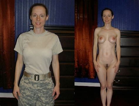 military women dressed then undressed