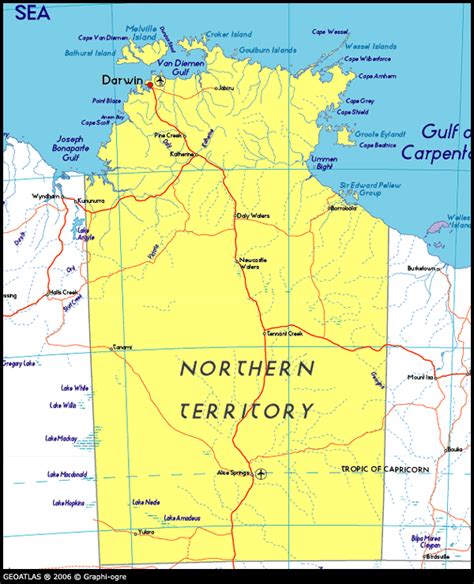 northern territory map pictures map  australia region political