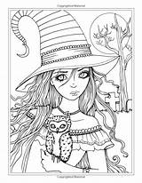 Coloring Pages Halloween Witches Autumn Witch Book Fairy Colouring Fairies Adult Printable Fantasy Sheets Visit Vampires sketch template