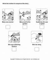 Sequencing Story Mary Went Garden Worksheet Worksheets Routine sketch template