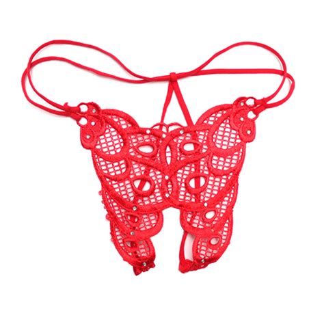 pixnor women thongs lace crotchless panties open fork underwear sexy