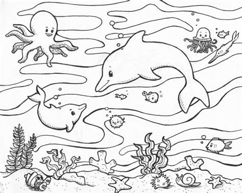 aquatic animals coloring pages coloringbay