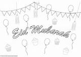 Eid Coloring Pages Mubarak Ramadan Printable Happy Getcolorings Color Getdrawings Quran sketch template