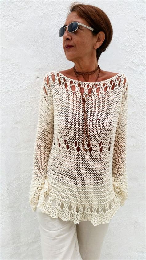 White Cotton Summer Sweaters Baggage Clothing