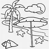 Summer Scene Drawing Kids Coloring Pages Beach Getdrawings sketch template